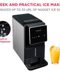 Touchscreen Nugget Ice Maker For Countertop With 33 Lbs Daily Capacity and Easy Tap Control