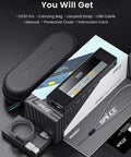 Dual-Sided Laser Measuring Tool Pro Gen 2 With 390 Ft Reach, One-Click Switch Between Single And Dual Laser Modes, Bright Large Digits For Easy Reading In Low Light, Removable Silicone Cover For Quick Measurements And Room Layout, with case and accessories