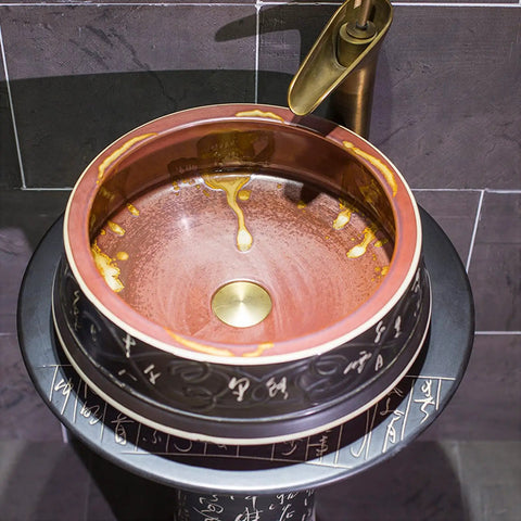 Gotta Have Heavy Duty Round Ceramic Basin Freestanding Sink Slick Polished Finish Zero Sweat Cleanup with a stylish design.
