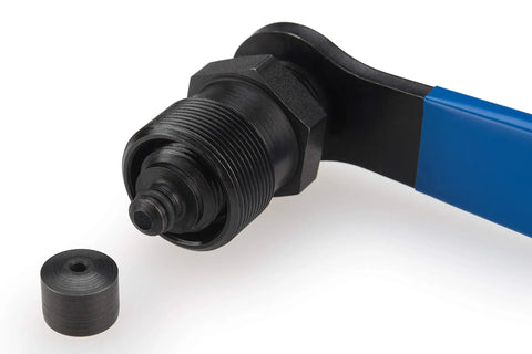 Close-up of CCP-22 Crank Puller Tool For 22mm By 1 Threads And Square Taper Bottom Brackets, Fits SRAM Power Spline With 8mm Bolt