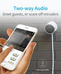 Outdoor Security Camera 1080p Cloud Cam Waterproof IP Night Vision With Two Way Audio Motion Detection And Activity Alerts Deterrent Alarm Works With iOS And Android Apps Optional Emergency Dispatch Service in use with smartphone interface