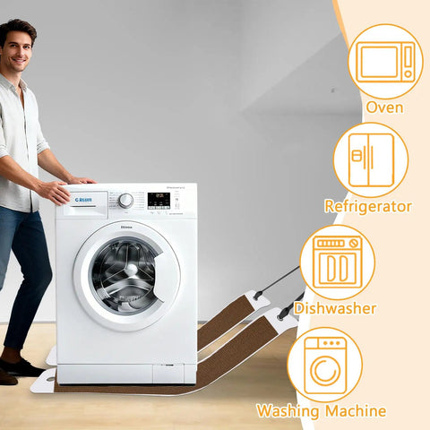 Slide Heavy Loads Without Breaking A Sweat Using These Large Appliance Sliders With Pull Straps Heavy Duty Furniture Movers Glide Slick On Carpet Or Hardwood For Casual Weekend Moving Projects Nationwide with a washing machine.