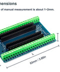 48 Pin Breakout Board For Teensy 3.5 3.6 4.1 With Screw Terminals And 3 Output Types, dimensions 93mm x 60mm x 10mm shown