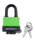 Colored Waterproof Padlocks Set With Keyed Alike Locks, Heavy Duty Laminated Steel Outdoor Locks In Green Cover, Pack Of 12
