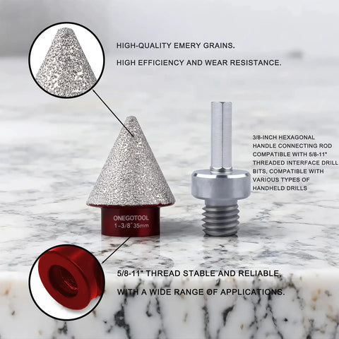 Diamond Beveling Chamfer Drill Bit For Tile Marble Granite Ceramic With Countersink Hole Saw 5/8-11 Thread close-up