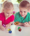 Children playing with Colorful Foam Dice Set Pack Of 24 Large 1.5 Inch Cubes In Six Bright Colors For Kid Friendly Math Games