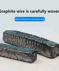 DRISSA expanded flexible graphite braided packing, two black 4x4mm bars, side view