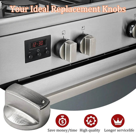Heavy Duty Metal Gas Stove Knob Replacement Set 5 Pcs 8mm Shaft Durable Surface Burner Dials for most gas ranges