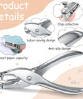 20 Pack One Eighth Inch Circle Hole Punches For Craft Tags And Paper DIY Projects Office And Home Use Bulk Single Hole Punches showcasing design features