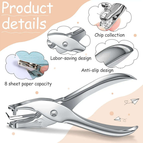 20 Pack One Eighth Inch Circle Hole Punches For Craft Tags And Paper DIY Projects Office And Home Use Bulk Single Hole Punches showcasing design features