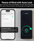 Smart Lock With AI Learning Scanner And Fingerprint Entry, WiFi Front Door Deadbolt With Auto Lock interface on smartphone