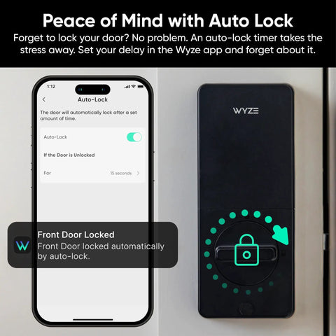 Smart Lock With AI Learning Scanner And Fingerprint Entry, WiFi Front Door Deadbolt With Auto Lock interface on smartphone