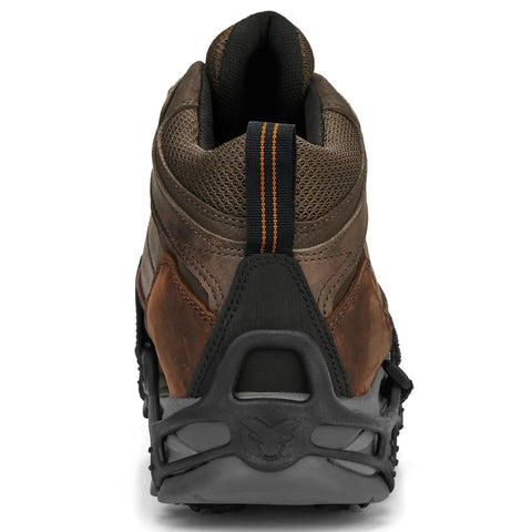 Heavy Duty Tungsten Carbide Spikes For Ice Walkers Large X Large Black Traction Cleats view from back highlighting sturdy heel design.