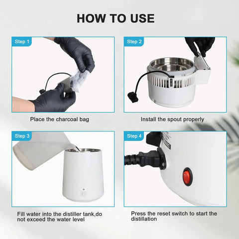 How to use Heavy Duty Stainless Steel Countertop Water Stiller That Makes Up To Six Gallons Distilled Water Daily for hydration.