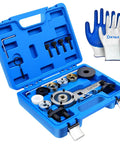 Timing Tool Set For Audi And VW EA888 Engines 1.8 2.0 TSI TFSI Gen 1 To Gen 3 21 Piece Pro Grade Kit with blue case and gloves.