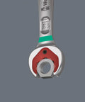 Close-up of Joker Ratcheting Combination Set 6 Piece With Ultra Fine 80 Tooth Ring Ratchet, showing open end hold on fastener