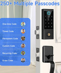 Premium Heavy Duty Smart Door Lock With App Control And Fingerprint Entry For Main Entrances with multiple passcodes for secure access.