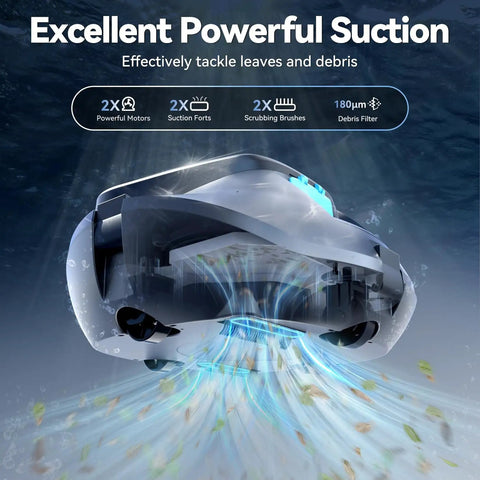 X1 Robotic Pool Vacuum Cordless Cleaner With 120 Minute Runtime Dual Motor Dual Suction Auto Parking And Fast 2.5 Hour Charge