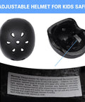 Side and inside view of a black adjustable helmet for Backyard Zip Line Kit 120Ft For Kids And Teens Up To 330 Lbs