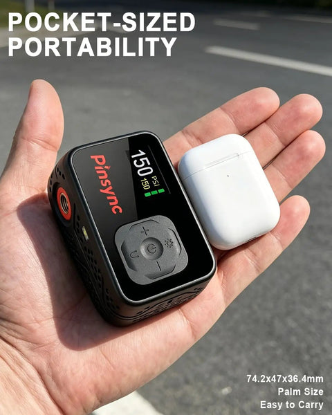 Mini Electric Bike Pump With Auto Stop 150 PSI Quick Inflate Portable Tire Pump For Road MTB And E Bikes 17 Seconds Top Up 20 L Min High Flow Presta Schrader Compatible Great For Roadside Flat Repairs On The Go