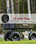 13 Inch Go-To Wheel And Tire Replacement Set For Hand Trucks Garden Carts Wheelbarrows And Dollies Solid Flat Free