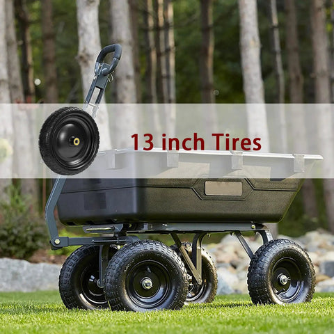 13 Inch Go-To Wheel And Tire Replacement Set For Hand Trucks Garden Carts Wheelbarrows And Dollies Solid Flat Free