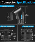 4 Inch Dust Collection Fitting Kit With Magnetic Handle For Woodworking Vacuum Systems Quick Disconnect Hose Adapter detailed specs.