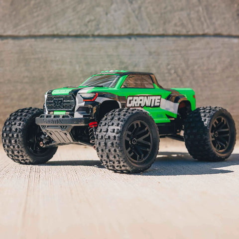 1/18 Scale Granite GROM Mega 380 Brushed 4x4 Monster Truck RTR Ready To Run With Battery And Charger Green Enclosed Drivetrain