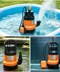 Heavy Duty 0.5 Hp Submersible Utility Pump Delivering A Sweet 3500 GPH Flow Rate, 110V Portable Sump Pump in a pool.