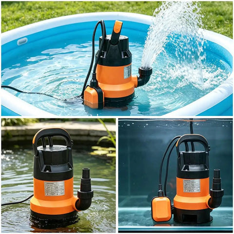 Heavy Duty 0.5 Hp Submersible Utility Pump Delivering A Sweet 3500 GPH Flow Rate, 110V Portable Sump Pump in a pool.