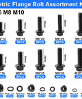 3160 Piece Flange Bolt And Metric Screw Assortment Kit With Nuts Washers And Wrench M2 Through M10 Fasteners kit details