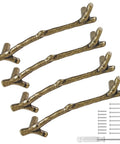 Bronze Twig Drawer Pulls Set Of 4 Zinc Alloy Rustic Tree Branch Handles For Kitchen Cabinets Wardrobes And Dressers easy installation