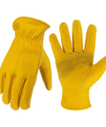 Leather Work Gloves For Men And Women, Heavy Duty Cowhide Gardening Gloves With Puncture And Cut Resistant Protection, Reinforced Stitching, Durable One Point Two Millimeter Cowhide Leather, Medium All Purpose Outdoor And Jobsite Ready.