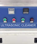 Control panel of Techtongda 61L Industrial Ultrasonic Cleaner Machine With Triple Tank System, featuring status buttons and displays.