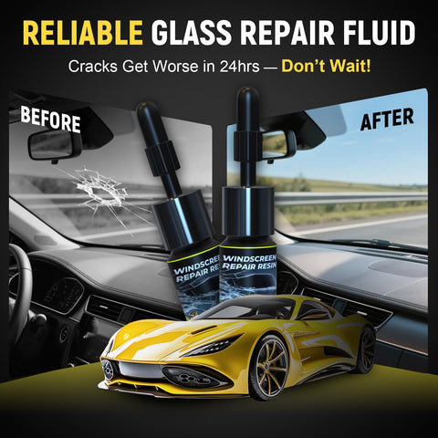 DIY Windshield Chip Repair Kit 2 Pack With UV Activated Resin, Advanced Injection Head And Suction Cup, Quick Fix For Bullseye Cracks And Chips