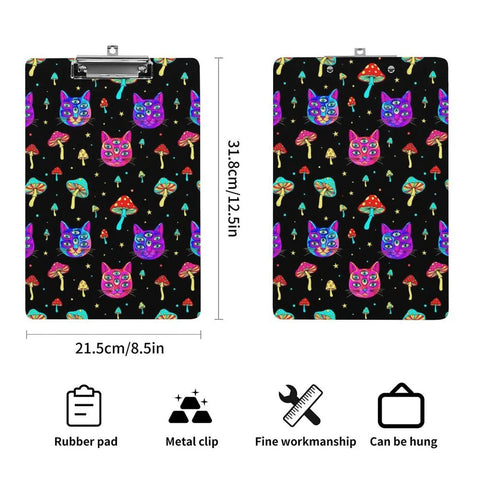 Trippy Eyes Print Plastic Clipboard With Low Profile Clip Acrylic Workhorse Desk Clip For A4 And Letter Size Papers Sturdy Writing Surface Smooth Glide Go To Desk Clip For Studying And Office Use, 31.8cm clipboard