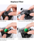 Steps to install Adjustable ND Filter Set For DJI Mini 4 Pro One to Five Stops ND2 to 32 VND With Multi Coated Optical Glass