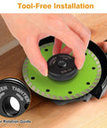 Using 5/8-11 Inch Angle Grinder Flange Nut Set - 2 Pack Quick Release Locking Nuts with rotation guide for tool-free hold
