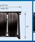 Heavy Duty Adjustable Garage Wall Tire Rack Storage For Seasonal Tires And More, 34 To 58 Inch Wide, All Steel Construction