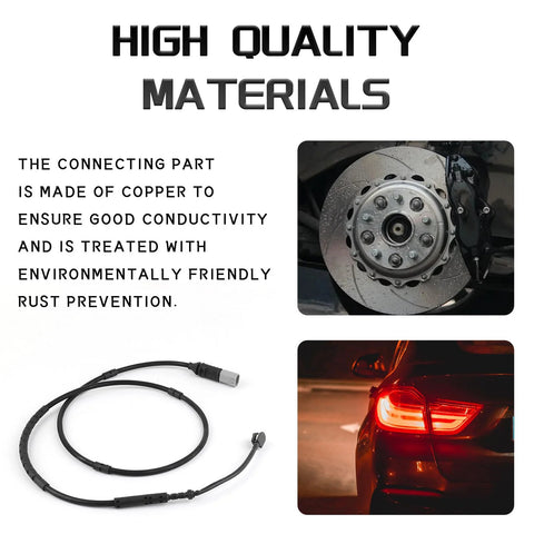 BMW brake pad wear sensor cable for front and rear, black, compatible with F20/F21/F30/F31/F32/F33 320i/328i