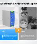 52V Industrial-Grade Power Supply for 8 Port Gigabit PoE Plus Switch With DIN Rail Power Supply And Two Gig Uplink Ports, 120W Budget, Built For IP Cameras, VoIP Phones, And Wireless APs, Rugged Onsite Industrial Network Gear.