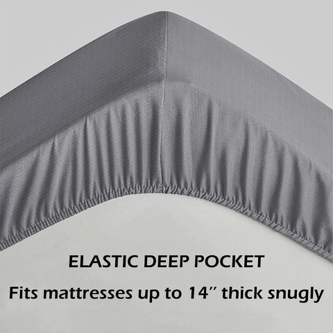 Grounding Fitted Sheet Queen Size With Cord For Deep Pocket Sleep Health And Earth Energy Game Changer Gray 60x80x14