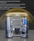 DIY 3D Printer Enclosure Kit For A1 Unassembled Sealing Design in use showing noise reduction and dust-proof features.