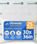Hospital Grade Quality Built Tough For Heavy Duty Care Super Absorbent Disposable Incontinence Bed Pads 30 By 36 Inch 25 Pack with wetness locking core.