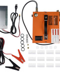 Rock Solid Heavy Duty High Pressure Portable Pcp Air Compressor components including power cord, fittings, and pressure display.