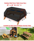 Waterproof Outdoor Picnic Table Cover For Kids And Toddlers 38 Inch Long By 38 Inch Wide By 19.5 Inch High Sand And Water Play Table Cover