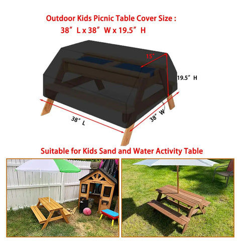 Waterproof Outdoor Picnic Table Cover For Kids And Toddlers 38 Inch Long By 38 Inch Wide By 19.5 Inch High Sand And Water Play Table Cover