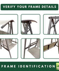 Frame details for Beefy 350 Denier Beige Replacement Canopy Top For Gardenline 2 Person 2019 Swing Custom Fit Fits SKUs 43537 21636