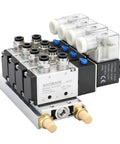 Gear Up Your Pneumatics With A Four Station Solenoid Valve Manifold, 110V AC Five Way Two Position Air Valve, model 4V210-08