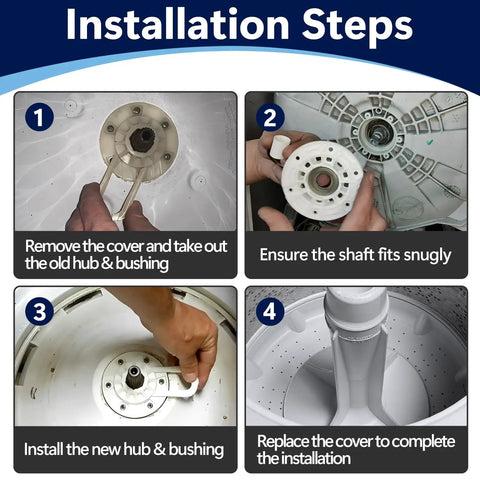 Heavy Duty Washer Basket Driven Hub Kit And Bushing Set For Whirlpool Maytag Kenmore And VMW Washers installation steps
